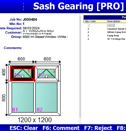 Screenshot of barcode tracking